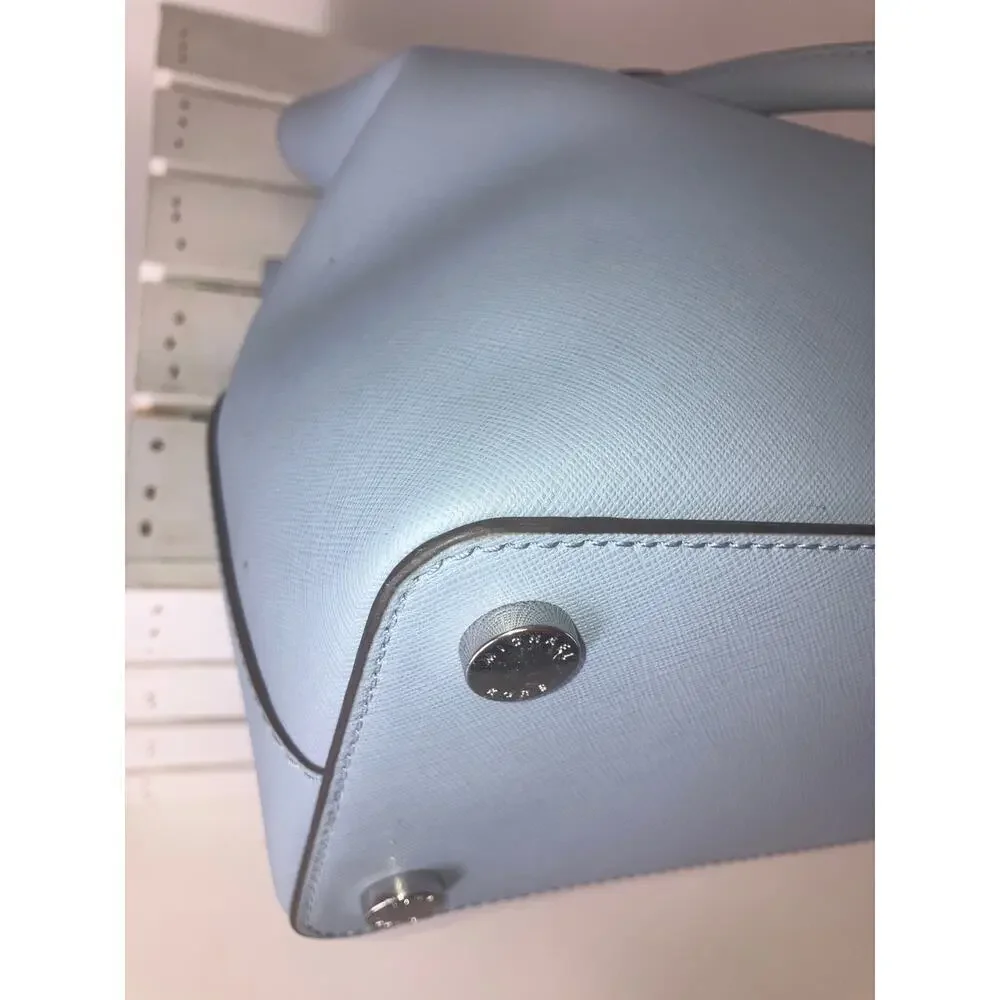 MICHAEL KORS, LARGE TRIPLE COMPARTMENT LIGHT BLUE HANDBAG